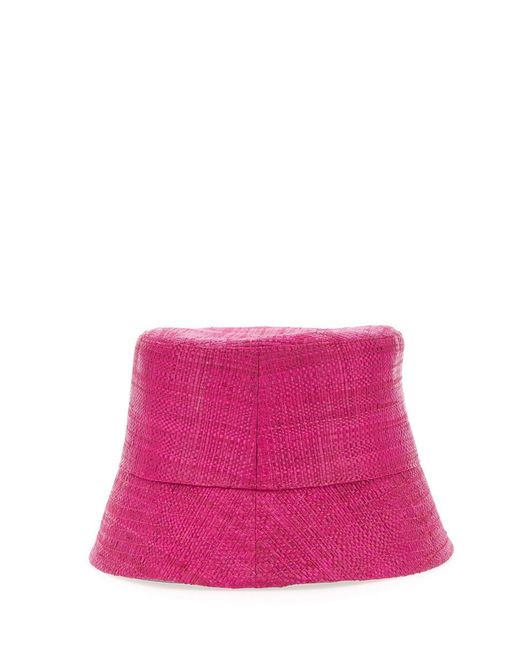 Ruslan Baginskiy Pink Logo Straw Bucket Hat