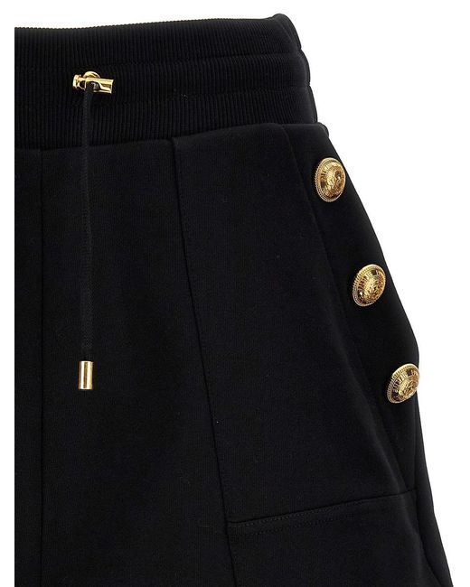 Balmain Black Six-Button Shorts