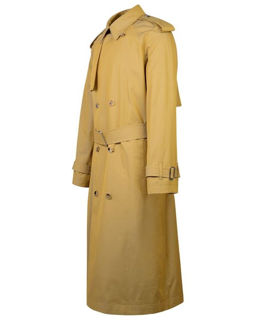 Burberry Yellow Cotton Trench Coat for men