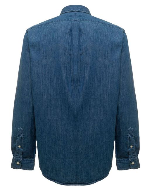 Ralph Lauren Camicia Slim Fit Denim Uomo in Blue for Men | Lyst