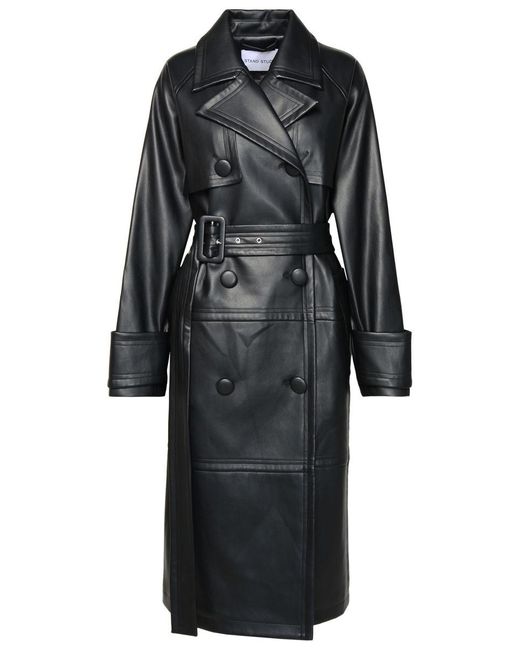 Stand Studio Black Betty Long Sleeved Belted Coat