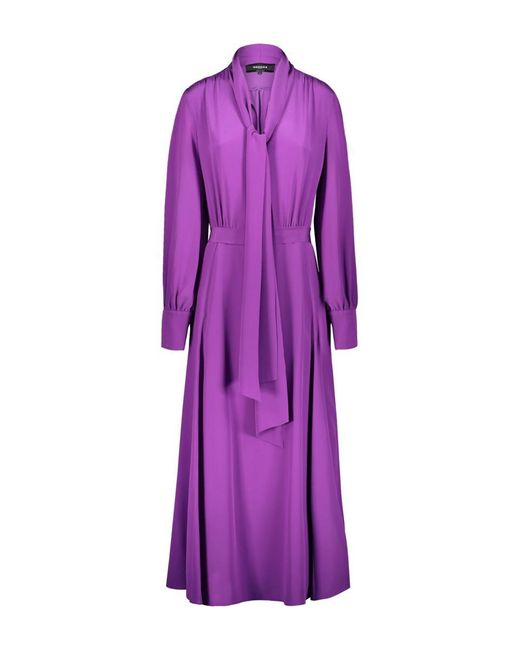 Rochas Purple Long Dress In Crepe De Chine Clothing
