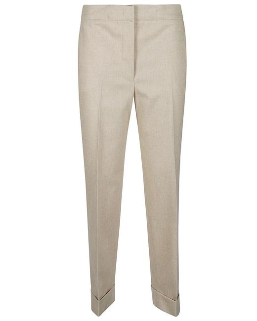 PT Torino Natural Wool-Cashmere Blend Straight-Leg Pants