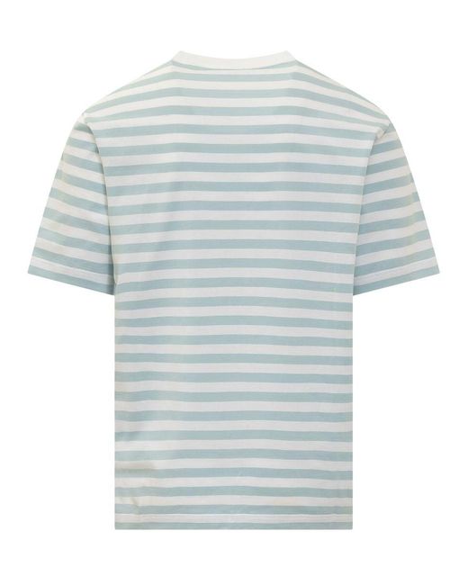 Versace Gray Nautical Stripe T-shirt for men
