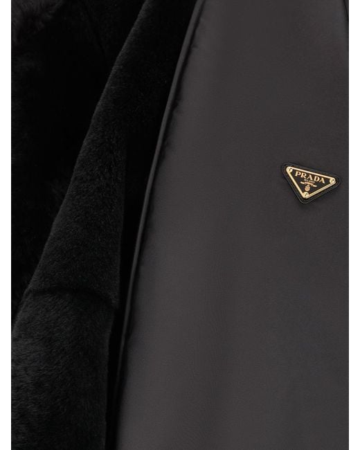 Prada Black Shearling Reversible Jacket