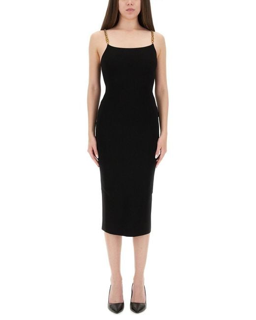 Michael Kors Black Slim Fit Longuette Dress