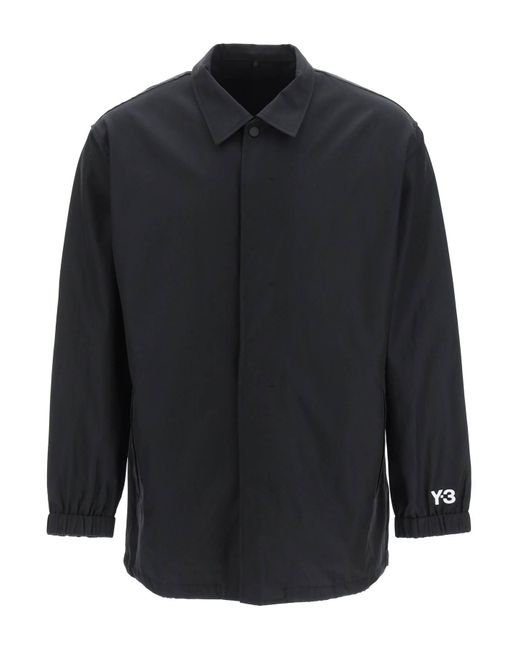 Y-3 Cotton Anniversary Overshirt in Black (Black) (Black) for Men ...