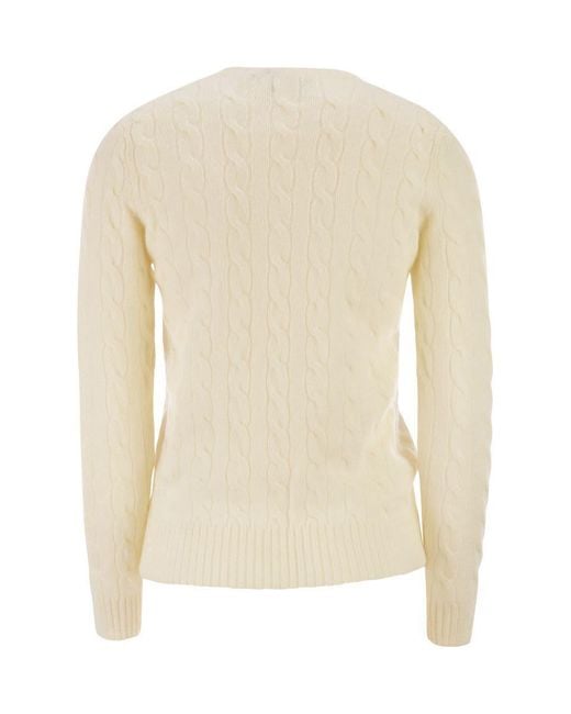 Polo Ralph Lauren Natural Plaited Wool And Cashmere Crew-Neck
