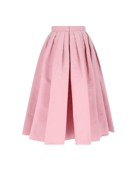Alexander McQueen Pink Pleated Midi Skirt