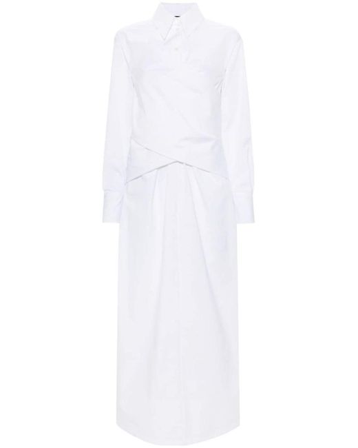 Fabiana Filippi White Crossed Detail Cotton Shirt Dress