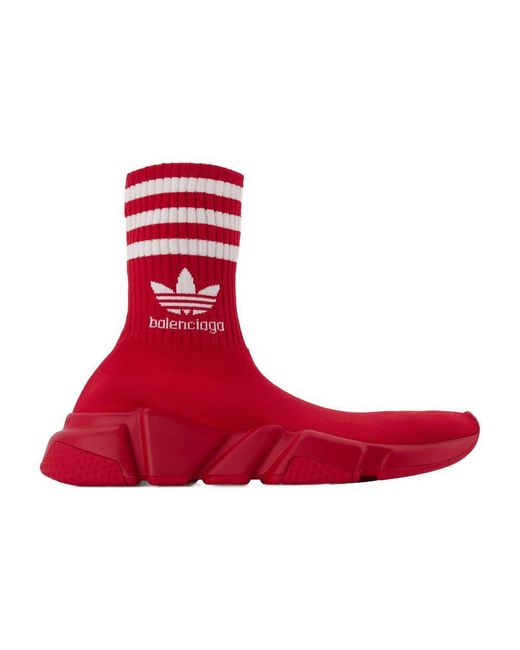 Balenciaga Red Speed Lt Adidas Sneakers