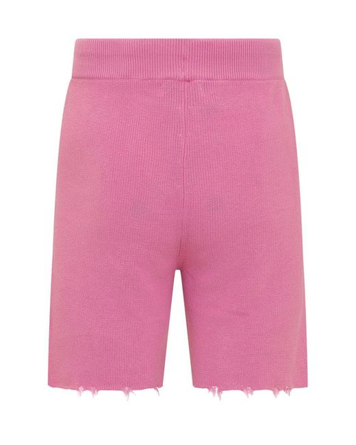 Laneus Pink Bermuda Shorts With Breaks for men