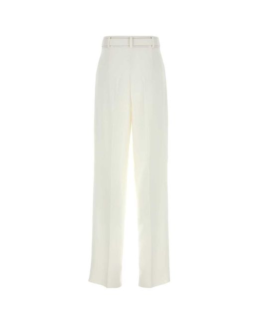 Max Mara White Cady Long Pants