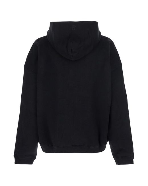 Represent Black Sweatshirt With Logo Embroidery On The Hood And Dropped Shoulders for men