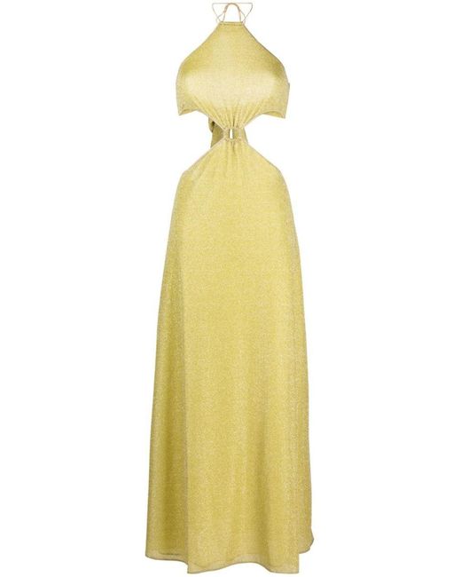 Oseree Yellow Lumièrie Cut-out Maxi Dress