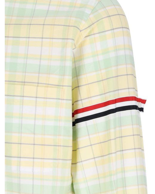 Thom Browne White Checked Shirt for men