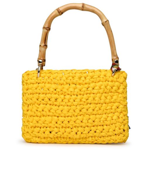 Chica Yellow Raffia Meteor Bag