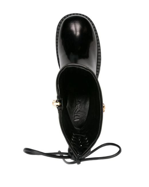 Versace Black Abrasive Calfskin Shoes