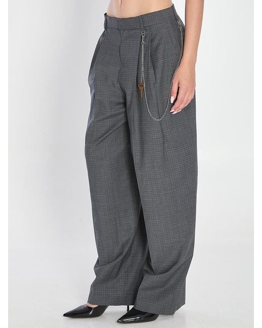 Alexander Wang Gray Wool-Blend Trousers