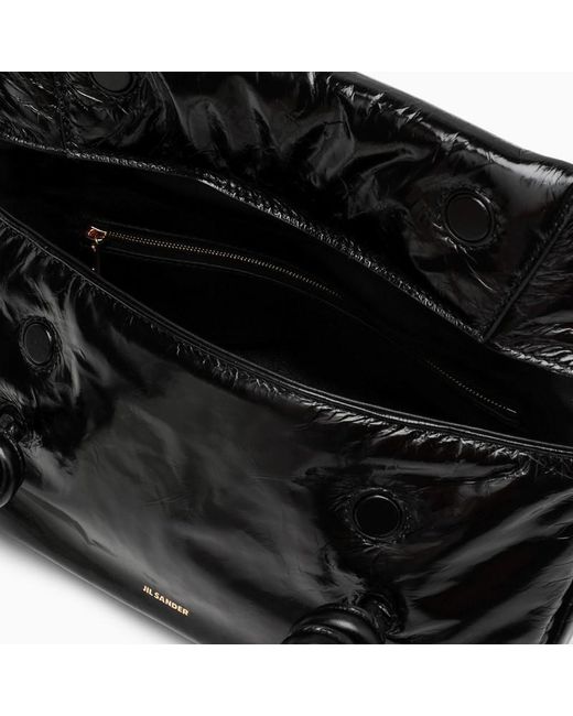 Jil Sander Small Black Leather Shoulder Bag