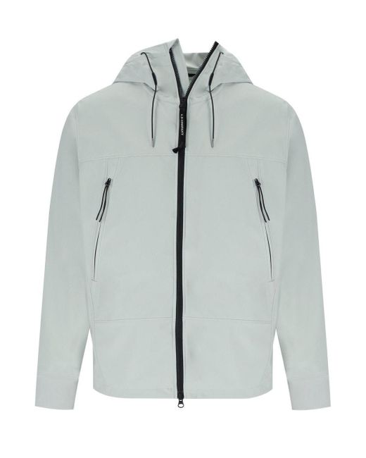 C P Company Gray Shell-R Fox Hooded Jacket for men