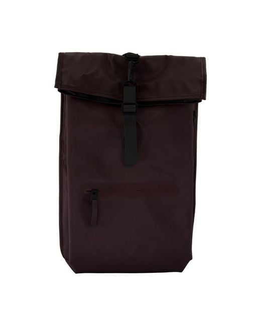Rains Black Rolltop Rucksack W3 Backpack