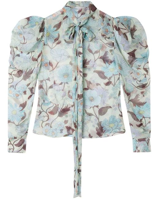 Stella McCartney Blue Blouse With Floral Print
