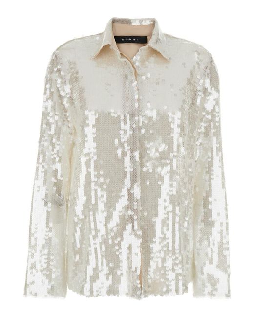 Tシャツ・カットソー FEDERICA TOSI SS25 CAMICIA RETE PAILLETTES (41109 40175) CAMICIA DENIM PAILLETTES – FEDERICA TOSI