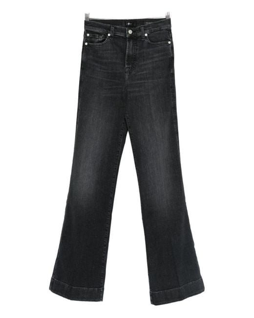 For All Mankind Women's Black Modern Dojo Flared Denim Jeans