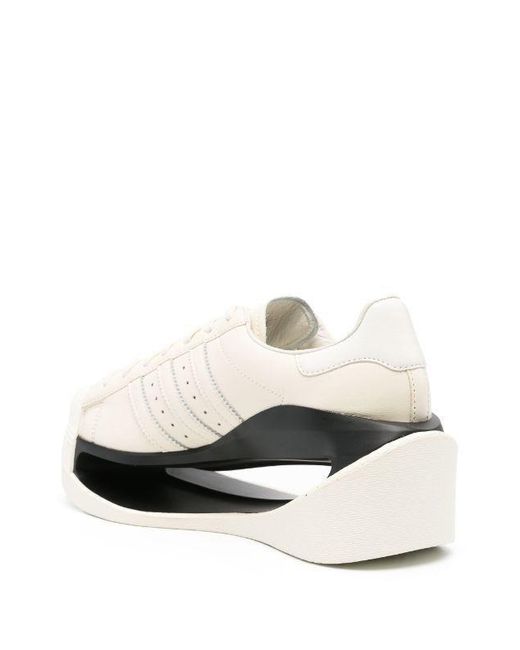 Y-3 White Gendo Superstar Leather Sneakers