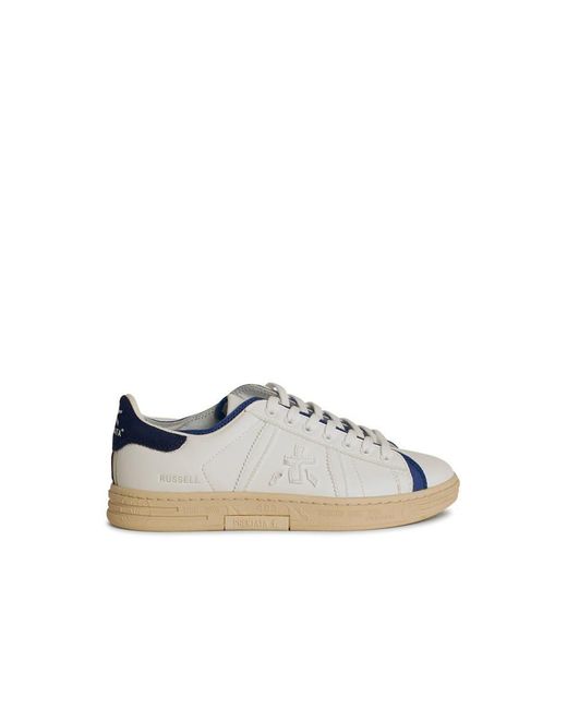 Premiata White 'Russel' Leather Sneakers for men