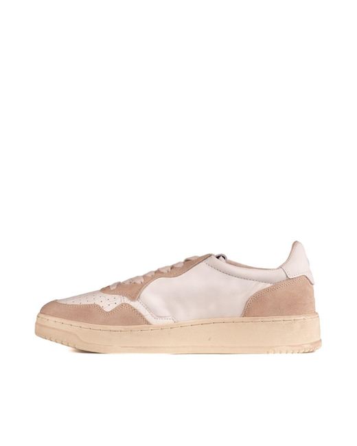 Autry Pink Natural And White Two-tone Leather Sneakers for men
