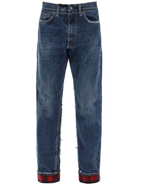 Maison Margiela Blue Pendleton Jeans With Inserts for men