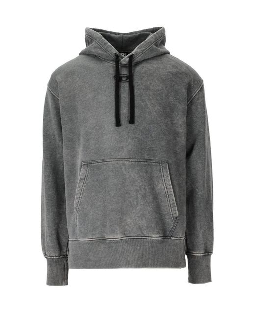 DIESEL S-macs-hood-g2 Grey Hoodie in Gray for Men | Lyst
