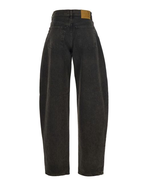 Haikure Black 'Bibi' Jeans With Logo Patch On The Rear And Tapered Leg