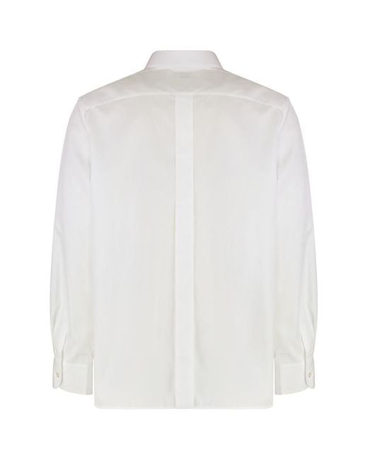 Saint Laurent White Cassandre Cotton Poplin Shirt for men
