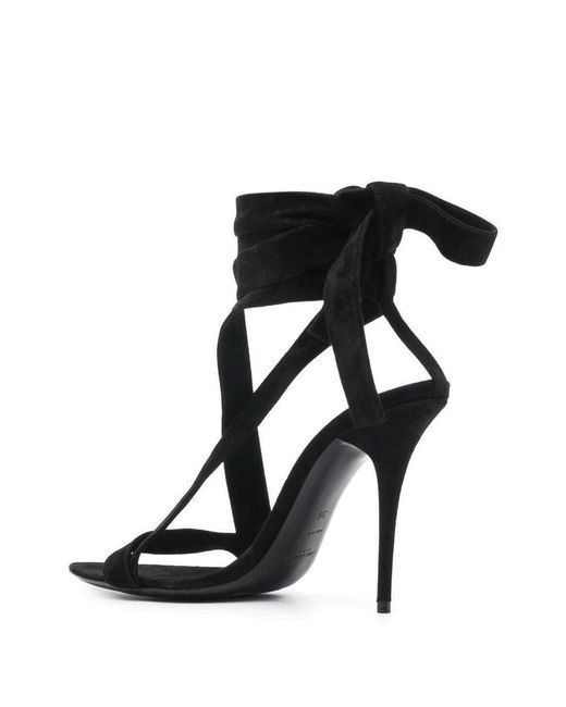 Saint Laurent Black Timeless Luxury: Deva 115mm Sandals.