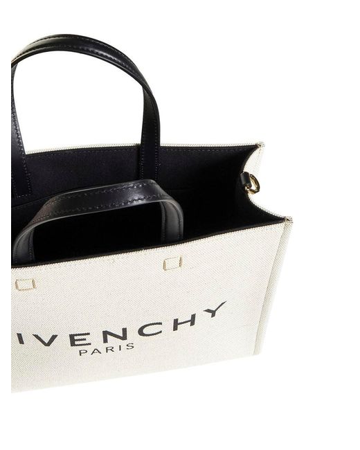 Givenchy White Small Size Front Logo Tote Bag