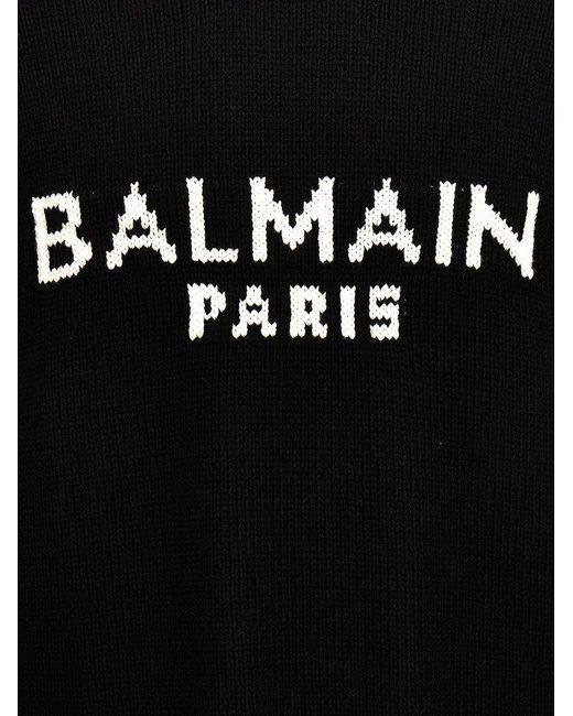 Balmain Black Jacquard Logo Sweater Sweater, Cardigans for men