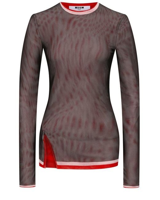 MSGM Brown Long-Sleeved Top