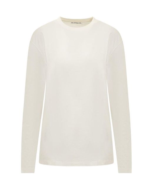 Jil Sander White Cotton And Cashmere T-shirt