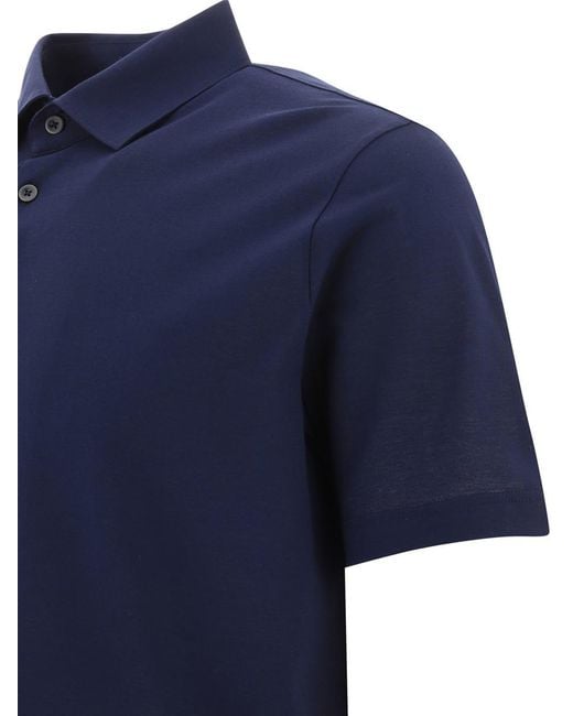 Herno Blue Crêpe Jersey Polo Shirt for men