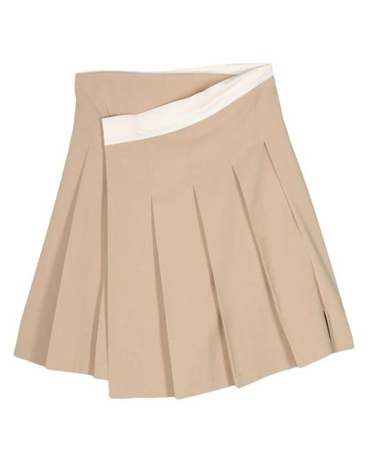 Low Classic Natural Pleated Midi Wrap Skirt Clothing