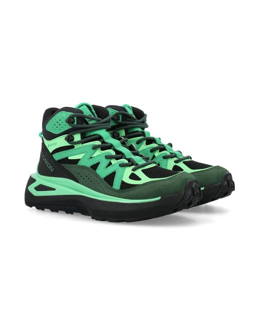 Salomon Green Odyssey Elmt Mid Gore-Tex Sportstyle Shoes for men