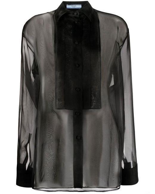 Prada Black Organza Shirt