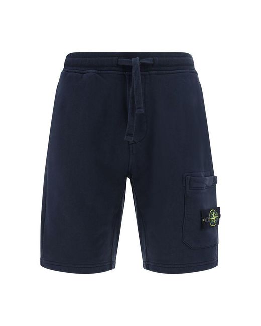 Stone Island Blue Bermuda Shorts for men