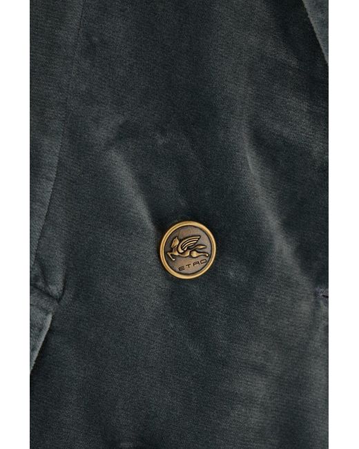 Etro Black Sage Velvet Blazer