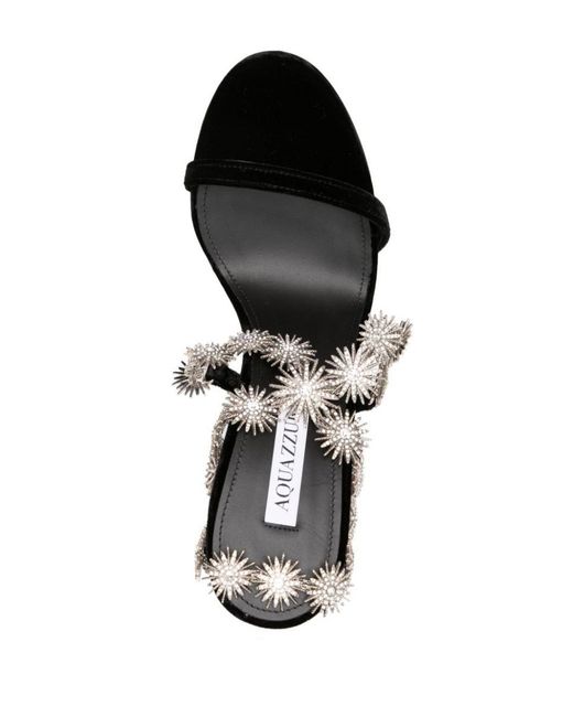 Aquazzura Black Comet 110mm Crystal-embellished Sandals