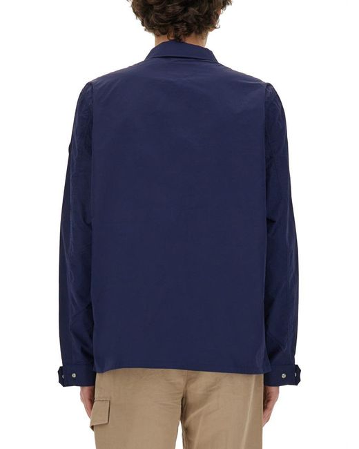 Woolrich Blue Nylon Shirt for men