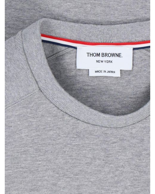 Thom Browne Gray "4-bar" Detail T-shirt for men